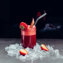 Üveg szívószál hajlított 23 cm